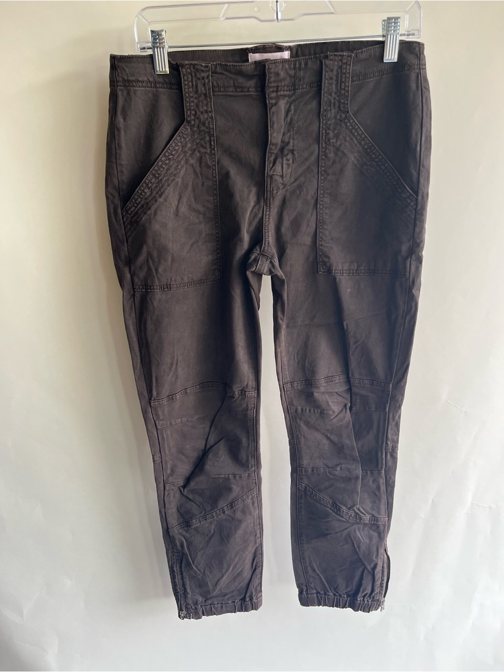 Frame Utility Pants Joggers Sz 28 Washed Mahagony Women’s EUC Dark Brown Ankle
